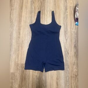 Navy Blue Sleeveless Shorts Romper L